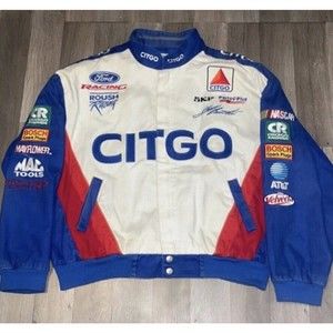 ROUSH NASCAR Racing Race Jacket Mens Size Large Citgo Jeff Burton #99